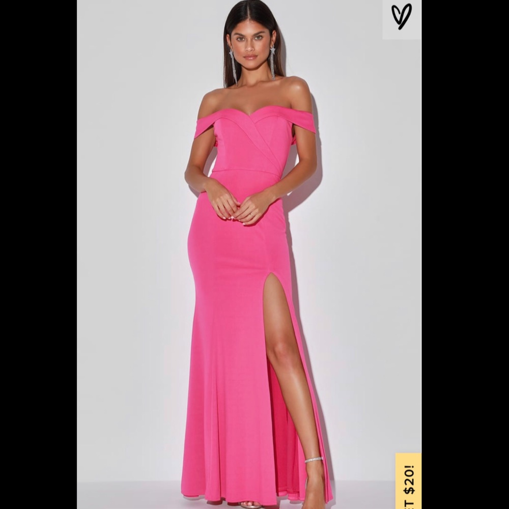 BNWT Lulu’s Song of Love Hot Pink Maxi Dress